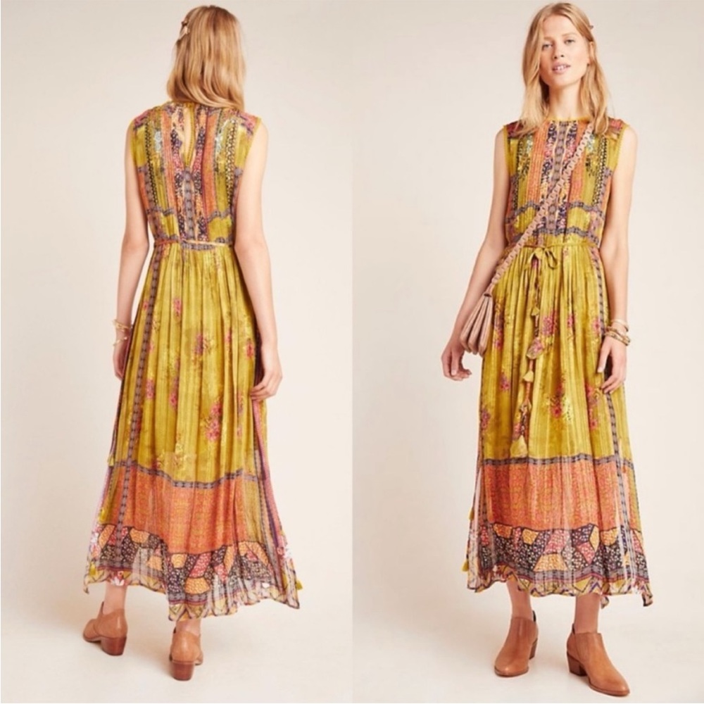 Anthropologie Bhanuni by Jyoti Citron Maxi Dress Size XS - Picture 3 of 15